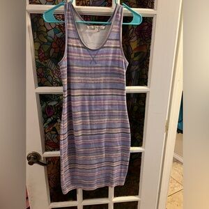 Rachel Roy Womens Tank Dress Purple Striped Sleeveless Fitted Size M
